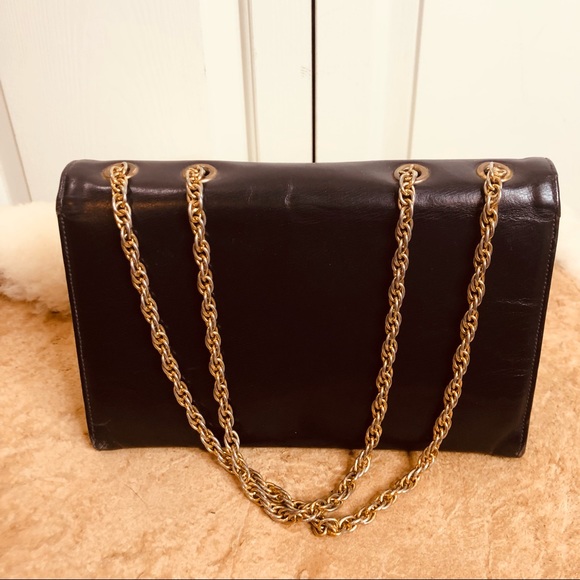 Vintage Block Navy Blue Adjustable Chain Handle Bag Size Small - Picture 11 of 15